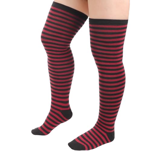 DRESHOW Damen Übergröße Kniestrümpfe Oberschenkelhohe Socken Overknee Lange Stiefel Strümpfe Beinwärmer von DRESHOW