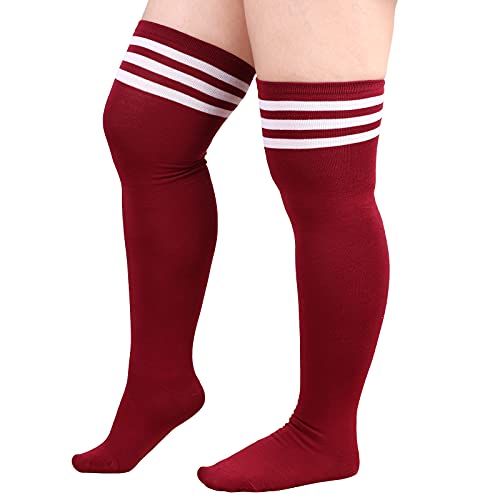 DRESHOW Damen Übergröße Kniestrümpfe Oberschenkelhohe Socken Overknee Lange Stiefel Strümpfe Beinwärmer von DRESHOW