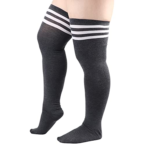 DRESHOW Damen Übergröße Kniestrümpfe Oberschenkelhohe Socken Overknee Lange Stiefel Strümpfe Beinwärmer von DRESHOW