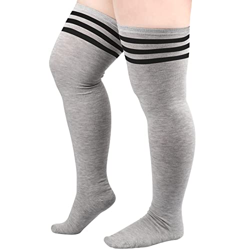 DRESHOW Damen Übergröße Kniestrümpfe Oberschenkelhohe Socken Overknee Lange Stiefel Strümpfe Beinwärmer von DRESHOW