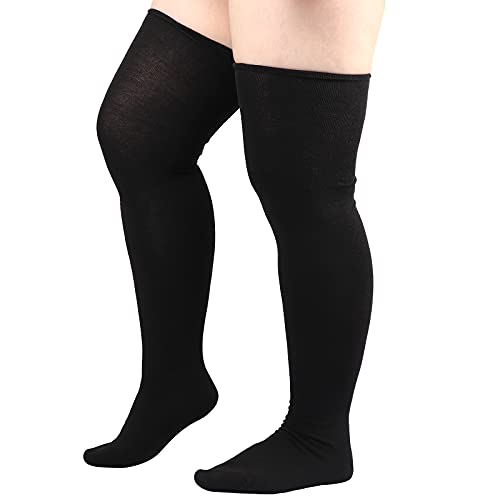 DRESHOW Damen Übergröße Kniestrümpfe Oberschenkelhohe Socken Overknee Lange Stiefel Strümpfe Beinwärmer von DRESHOW