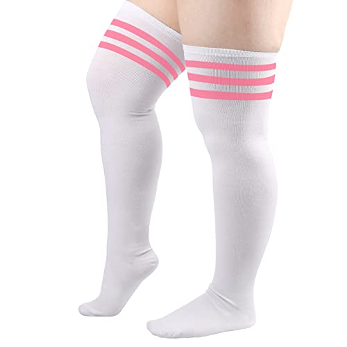 DRESHOW Damen Übergröße Kniestrümpfe Oberschenkelhohe Socken Overknee Lange Stiefel Strümpfe Beinwärmer von DRESHOW