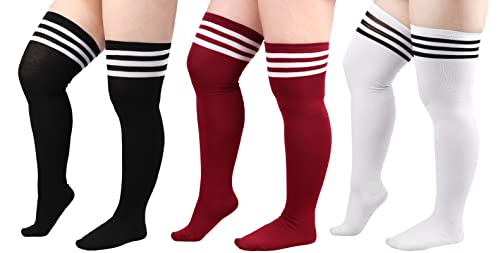 DRESHOW Damen Übergröße Kniestrümpfe Oberschenkelhohe Socken Overknee Lange Stiefel Strümpfe Beinwärmer von DRESHOW