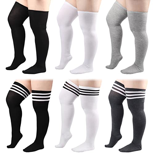 DRESHOW Damen Übergröße Kniestrümpfe Oberschenkelhohe Socken Overknee Lange Stiefel Strümpfe Beinwärmer von DRESHOW