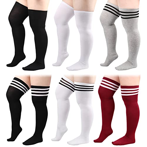 DRESHOW Damen Übergröße Kniestrümpfe Oberschenkelhohe Socken Overknee Lange Stiefel Strümpfe Beinwärmer von DRESHOW