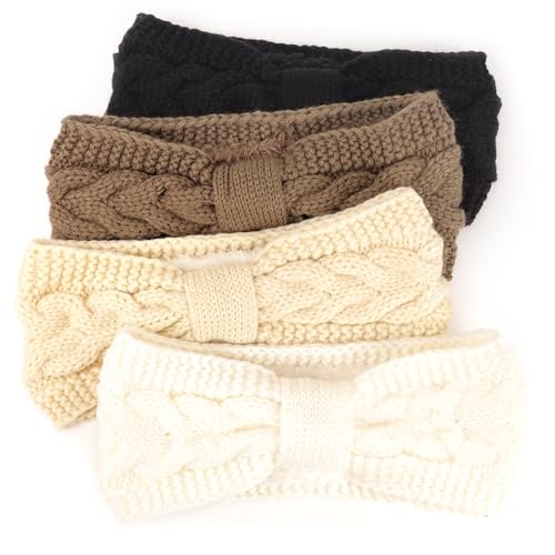 DRESHOW Damen Warm Gestricktes Stirnband Winter Ohrenwärmer Gehäkelte Kopfwickel Dickes Fleecefutter Haarbänder DRESHOW Damen Warm Gestricktes Stirnband Winter Ohrenwärmer Gehäkelte Kopfwickel Dickes Fleecefutter Haarbänder von DRESHOW