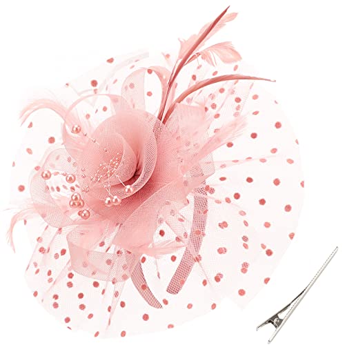 DRESHOW Fascinator Hüte für Damen Pillbox Hut mit Schleier Stirnband und Einer Gegabelten Clip Tea Party Kopfbedeckung DRESHOW Fascinator Hüte für Damen Pillbox Hut mit Schleier Stirnband und Einer Gegabelten Clip Tea Party Kopfbedeckung von DRESHOW