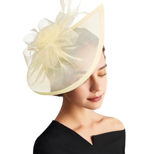 DRESHOW Fascinator Hüte für Damen Pillbox Hut mit Schleier Stirnband und Einer Gegabelten Clip Tea Party Kopfbedeckung von DRESHOW