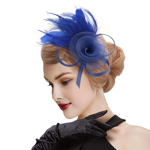 DRESHOW Fascinator Hüte für Damen Pillbox Hut mit Schleier Stirnband und Einer Gegabelten Clip Tea Party Kopfbedeckung von DRESHOW