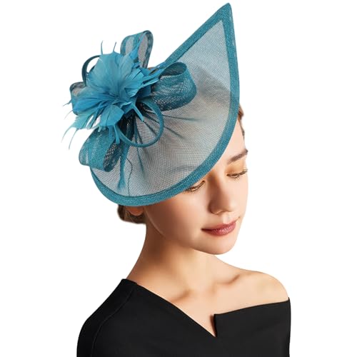 DRESHOW Fascinator Hüte für Damen Pillbox Hut mit Schleier Stirnband und Einer Gegabelten Clip Tea Party Kopfbedeckung von DRESHOW