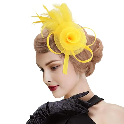 DRESHOW Fascinator Hüte für Damen Pillbox Hut mit Schleier Stirnband und Einer Gegabelten Clip Tea Party Kopfbedeckung von DRESHOW