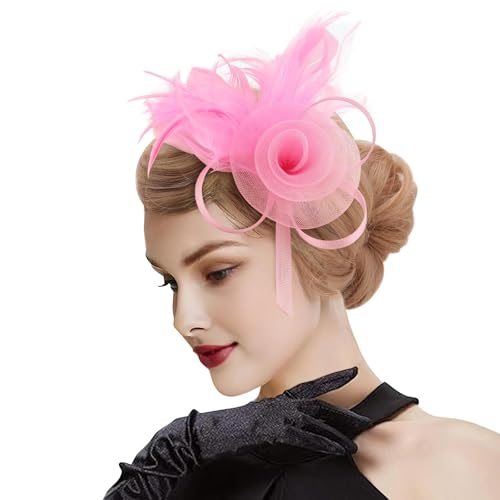 DRESHOW Fascinator Hüte für Damen Pillbox Hut mit Schleier Stirnband und Einer Gegabelten Clip Tea Party Kopfbedeckung DRESHOW Fascinator Hüte für Damen Pillbox Hut mit Schleier Stirnband und Einer Gegabelten Clip Tea Party Kopfbedeckung von DRESHOW