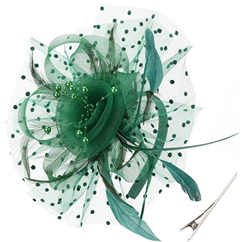 DRESHOW Fascinator Hüte für Damen Pillbox Hut mit Schleier Stirnband und Einer Gegabelten Clip Tea Party Kopfbedeckung DRESHOW Fascinator Hüte für Damen Pillbox Hut mit Schleier Stirnband und Einer Gegabelten Clip Tea Party Kopfbedeckung von DRESHOW