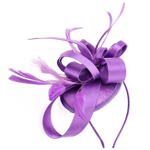 DRESHOW Fascinator Hüte für Damen Pillbox Hut mit Schleier Stirnband und Einer Gegabelten Clip Tea Party Kopfbedeckung von DRESHOW