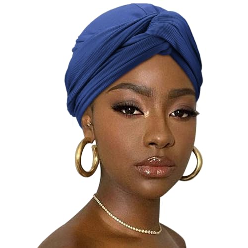 DRESHOW Haar Wrap für Damen Gerippte Weich Turban Stretch Jersey Kopftuch Atmungsaktiv Leichtgewicht Turban Einfarbig von DRESHOW