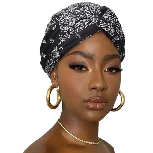 DRESHOW Haar Wrap für Damen Gerippte Weich Turban Stretch Jersey Kopftuch Atmungsaktiv Leichtgewicht Turban von DRESHOW