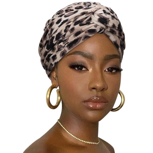 DRESHOW Haar Wrap für Damen Gerippte Weich Turban Stretch Jersey Kopftuch Atmungsaktiv Leichtgewicht Turban von DRESHOW