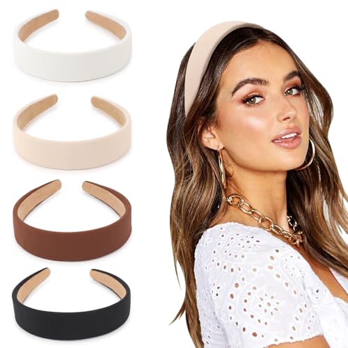 DRESHOW Haarreifen Damen Mädchen 4 Stück Verknotet Stirnband Haarreif Damen Boho Breite Haarbänder Anti-Rutsch Haarreifen von DRESHOW