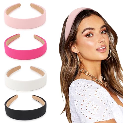 DRESHOW Haarreifen Damen Mädchen 4 Stück Verknotet Stirnband Haarreif Damen Boho Breite Haarbänder Anti-Rutsch Haarreifen von DRESHOW