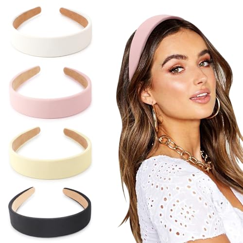 DRESHOW Haarreifen Damen Mädchen 4 Stück Verknotet Stirnband Haarreif Damen Boho Breite Haarbänder Anti-Rutsch Haarreifen von DRESHOW