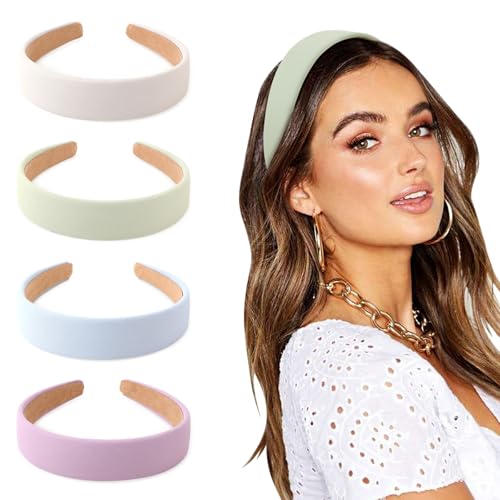 DRESHOW Haarreifen Damen Mädchen 4 Stück Verknotet Stirnband Haarreif Damen Boho Breite Haarbänder Anti-Rutsch Haarreifen von DRESHOW