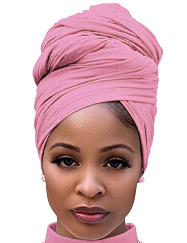 DRESHOW Haarwickel für Schwarze Damen Schal Turban Langes Haar Kopfwickel Schal Kopftuch Weiche Stirnband Schals Gap von DRESHOW