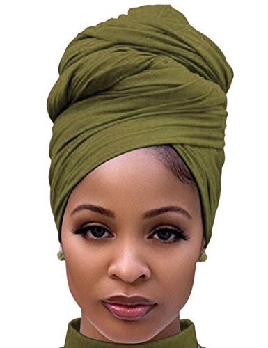 DRESHOW Haarwickel für Schwarze Damen Schal Turban Langes Haar Kopfwickel Schal Kopftuch Weiche Stirnband Schals Gap von DRESHOW