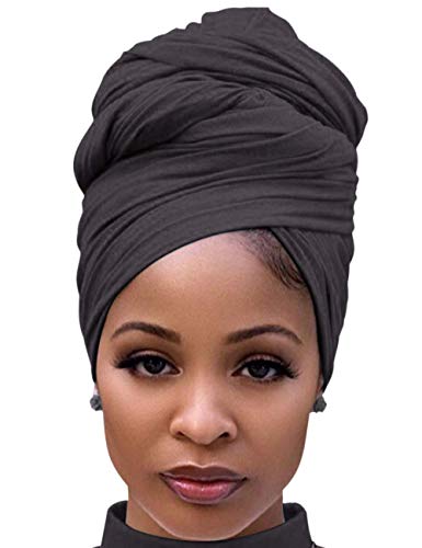 DRESHOW Haarwickel für Schwarze Damen Schal Turban Langes Haar Kopfwickel Schal Kopftuch Weiche Stirnband Schals Gap von DRESHOW