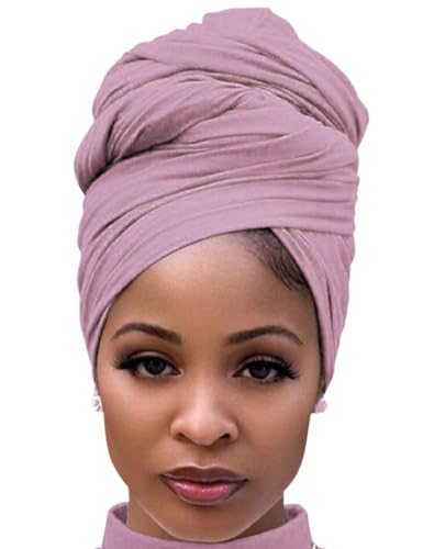 DRESHOW Haarwickel für Schwarze Damen Schal Turban Langes Haar Kopfwickel Schal Kopftuch Weiche Stirnband Schals Gap von DRESHOW