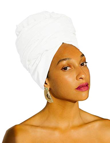 DRESHOW Haarwickel für Schwarze Damen Schal Turban Langes Haar Kopfwickel Schal Kopftuch Weiche Stirnband Schals Gap von DRESHOW