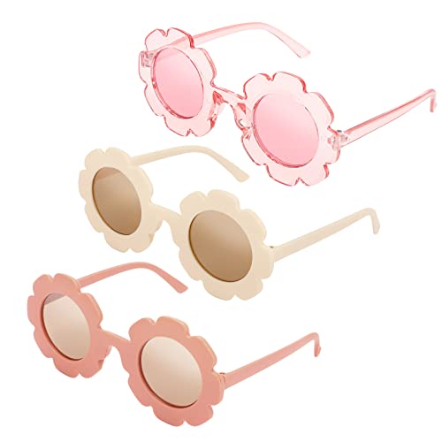 DRESHOW Kinder Sonnenbrille Runde Blume Brille für Mädchen Jungen im Freien Strand Urlaub Niedlich Brillen von DRESHOW