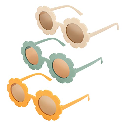 DRESHOW Kinder Sonnenbrille Runde Blume Brille für Mädchen Jungen im Freien Strand Urlaub Niedlich Brillen von DRESHOW