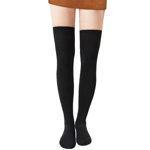 DRESHOW Kniestrümpfe Overknee Strümpfe Damen Oberschenkelhohe Socken Langer Stiefel-Strümpfe für Mädchen Damen Baumwolle Strick Beinwärmer Socken von DRESHOW
