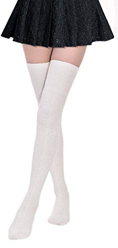 DRESHOW Kniestrümpfe Overknee Strümpfe Lange Gestreifte Socken Beinwärmer Schenkel Socken für Damen und Mädchen von DRESHOW