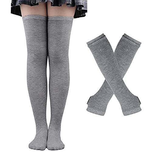 DRESHOW Kniestrümpfe Regenbogen Oberschenkel Hohe Socken Overknee Strümpfe Fingerlose Handschuhe Hülsen-Set für Damen Mädchen Party Stützen Kostüm Halloween DRESHOW Kniestrümpfe Regenbogen Oberschenkel Hohe Socken Overknee Strümpfe Fingerlose Handschuhe Hülsen-Set für Damen Mädchen Party Stützen Kostüm Halloween von DRESHOW