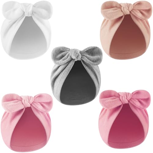DRESHOW Neugeborene Baby Mütze Baby Bowknot Turban Hüte Krankenhaus Hut Beanie Kleinkind Bogen Hüte Baby Baumwolle Hut 0-12 Monate von DRESHOW