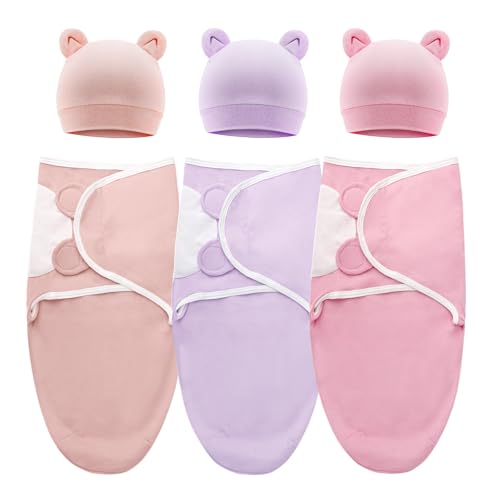 DRESHOW Neugeborene Swaddle Decke Hut Set Baby Swaddles Säugling Einstellbar Schlafsack für 0-3 Monate Mädchen Jungen DRESHOW Neugeborene Swaddle Decke Hut Set Baby Swaddles Säugling Einstellbar Schlafsack für 0-3 Monate Mädchen Jungen von DRESHOW