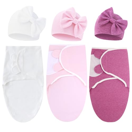 DRESHOW Neugeborene Swaddle Decke Hut Set Baby Swaddles Säugling Einstellbar Schlafsack für 0-3 Monate Mädchen Jungen DRESHOW Neugeborene Swaddle Decke Hut Set Baby Swaddles Säugling Einstellbar Schlafsack für 0-3 Monate Mädchen Jungen von DRESHOW