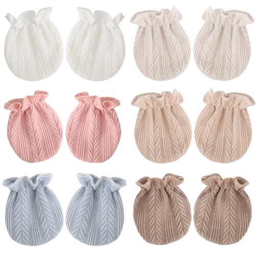 DRESHOW Neugeborenes Baby Fäustlinge Kleinkind Handschuhe Keine Kratzer Fäustlinge Baumwolle Handschuhe für 0-6 Monate von DRESHOW