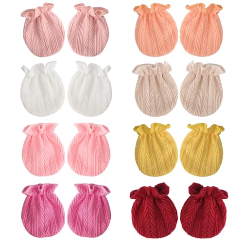 DRESHOW Neugeborenes Baby Fäustlinge Kleinkind Handschuhe Keine Kratzer Fäustlinge Baumwolle Handschuhe für 0-6 Monate von DRESHOW