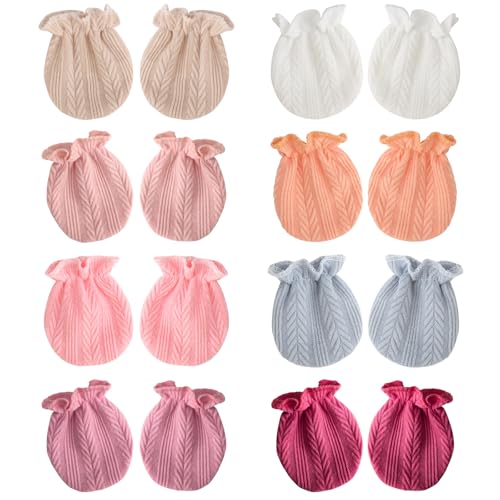 DRESHOW Neugeborenes Baby Fäustlinge Kleinkind Handschuhe Keine Kratzer Fäustlinge Baumwolle Handschuhe für 0-6 Monate von DRESHOW