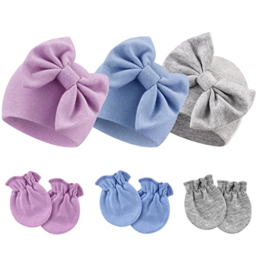 DRESHOW Neugeborenes Baby Mütze Hut und Handschuhe Set Beanie Bekleidung Unisex Infant Hut Kindergarten Mütze Baby Jungen Mädchen 0-6 Monate von DRESHOW