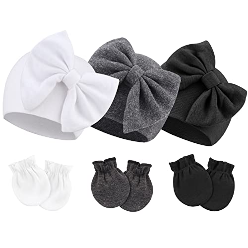 DRESHOW Neugeborenes Baby Mütze Hut und Handschuhe Set Beanie Bekleidung Unisex Infant Hut Kindergarten Mütze Baby Jungen Mädchen 0-6 Monate von DRESHOW