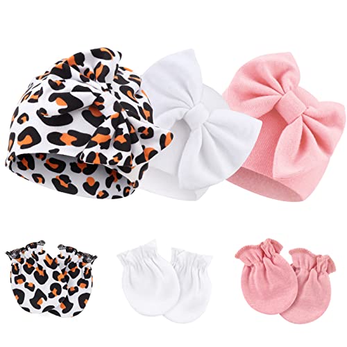 DRESHOW Neugeborenes Baby Mütze Hut und Handschuhe Set Beanie Bekleidung Unisex Infant Hut Kindergarten Mütze Baby Jungen Mädchen 0-6 Monate von DRESHOW