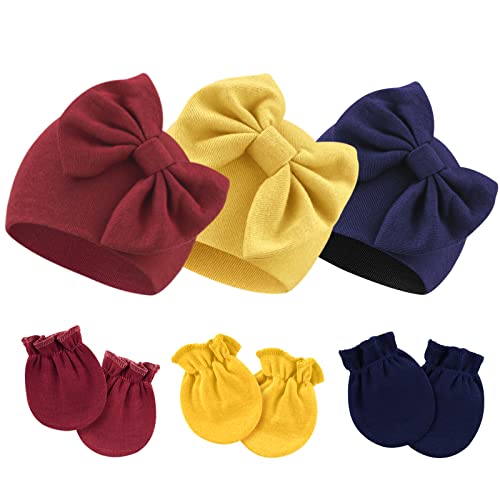 DRESHOW Neugeborenes Baby Mütze Hut und Handschuhe Set Beanie Bekleidung Unisex Infant Hut Kindergarten Mütze Baby Jungen Mädchen 0-6 Monate von DRESHOW