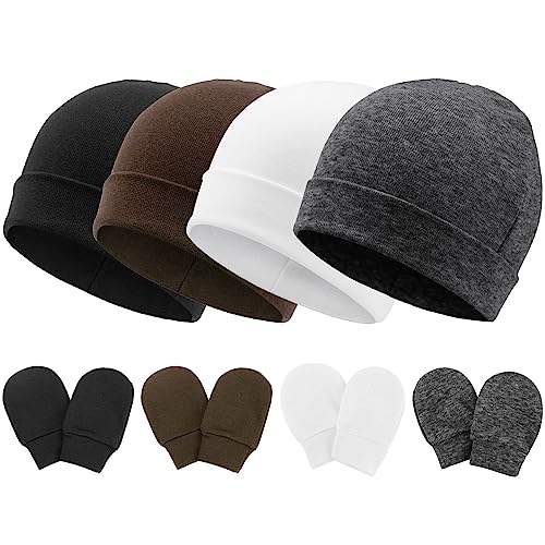 DRESHOW Neugeborenes Baby Mütze Hut und Handschuhe Set Beanie Bekleidung Unisex Infant Hut Kindergarten Mütze Baby Jungen Mädchen 0-6 Monate von DRESHOW