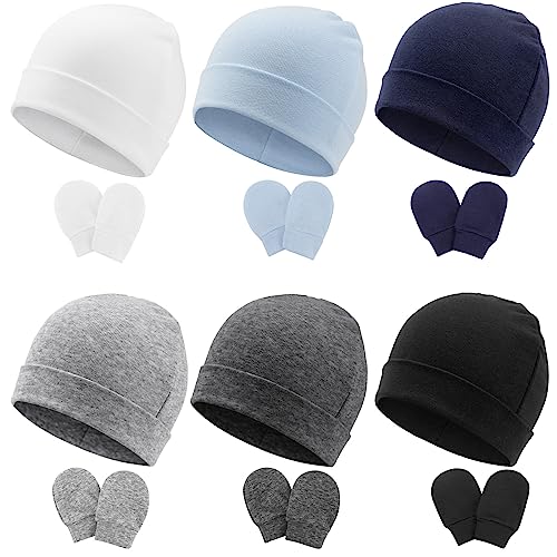 DRESHOW Neugeborenes Baby Mütze Hut und Handschuhe Set Beanie Bekleidung Unisex Infant Hut Kindergarten Mütze Baby Jungen Mädchen 0-6 Monate von DRESHOW