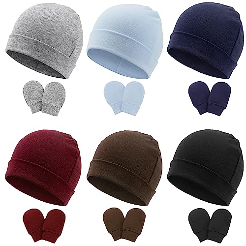 DRESHOW Neugeborenes Baby Mütze Hut und Handschuhe Set Beanie Bekleidung Unisex Infant Hut Kindergarten Mütze Baby Jungen Mädchen 0-6 Monate von DRESHOW