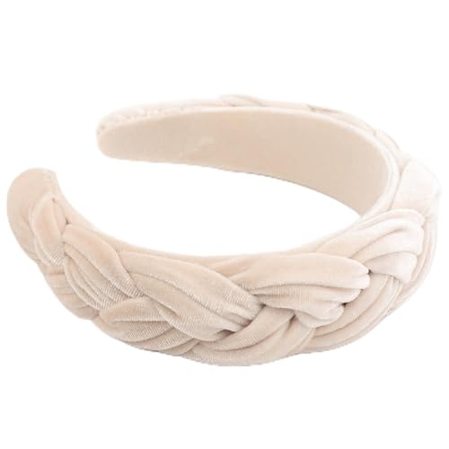 DRESHOW Samt Geflochtene Stirnband Damen Trachten Haarreif Breit Vintage Haare Bands Mode Stirnbänder für Damen von DRESHOW