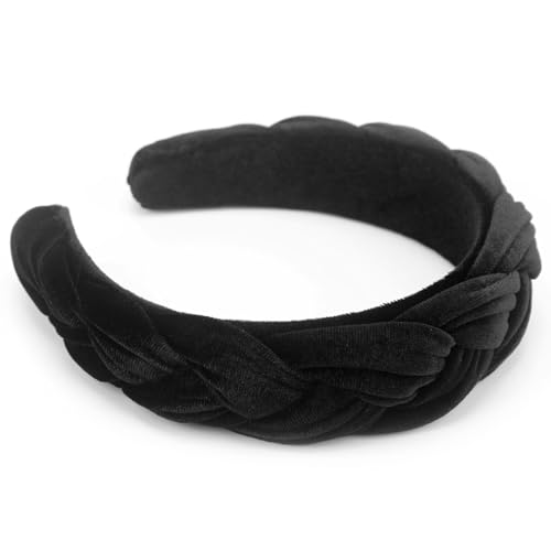 DRESHOW Samt Geflochtene Stirnband Damen Trachten Haarreif Breit Vintage Haare Bands Mode Stirnbänder für Damen von DRESHOW
